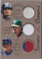 Fleer Triple Crown Season Crowns Triple Materials /100      