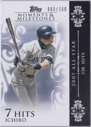 Topps Moments & Milestones White 63 Hits 7 /150