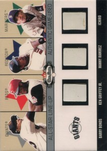 Fleer Box Score All Star Line Up Triple Game Used Base