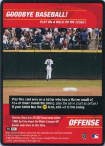 MLB Showdown Strategy Card Goodbye Baseball S7