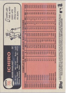 Topps Heritage Gum Stain Back