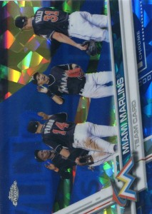 Topps Chrome Sapphire Blue Refractor Marlins Team Card /250